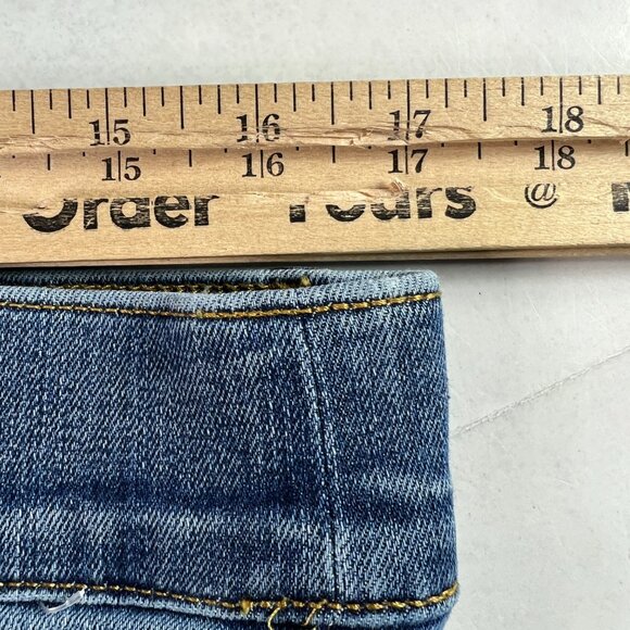 Spanx Jeans Women 34x28* High Rise Front Seam Wide Leg Blue Stretch Denim Tag XL - Picture 16 of 16